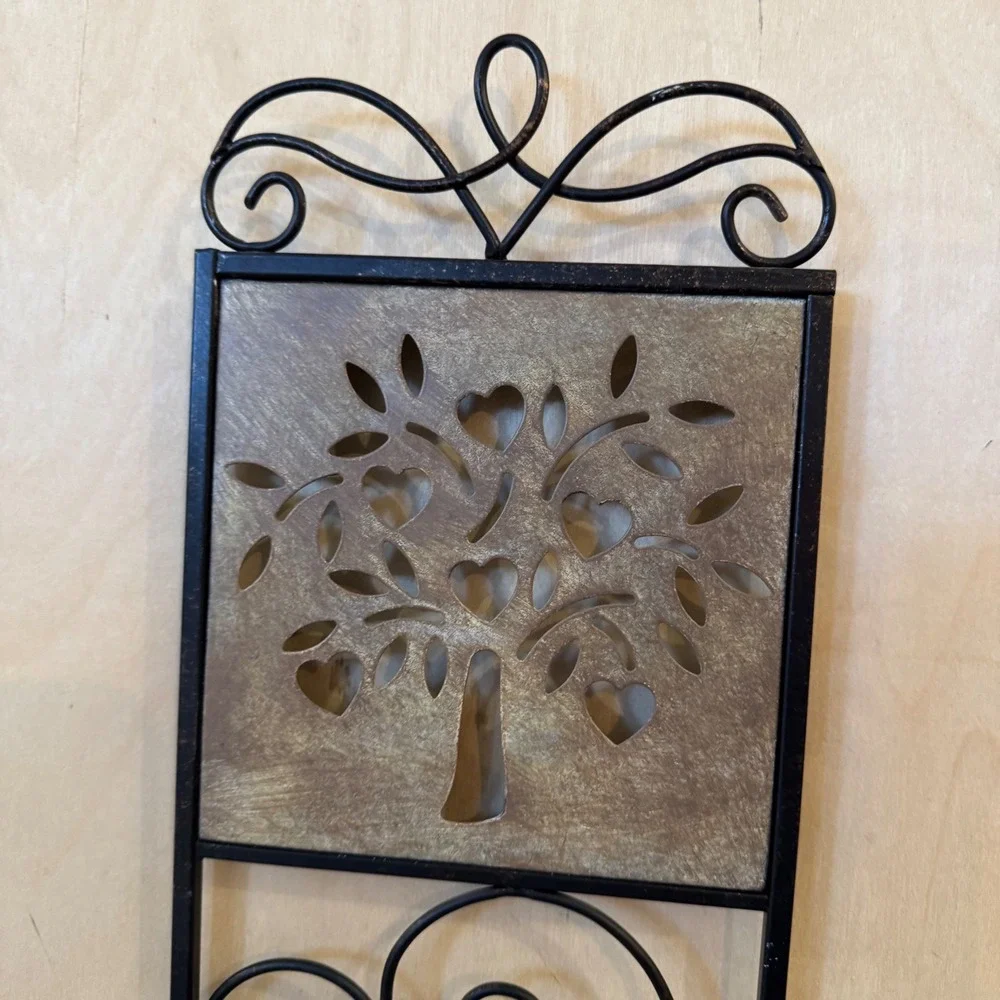 Rustic Metal Family Tree Wall Plaque 